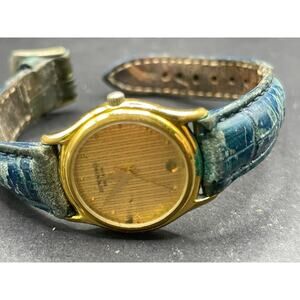 Raymond Weil Date Watch 22mm 18K Gold Plated Date Round Blue Leather Strap